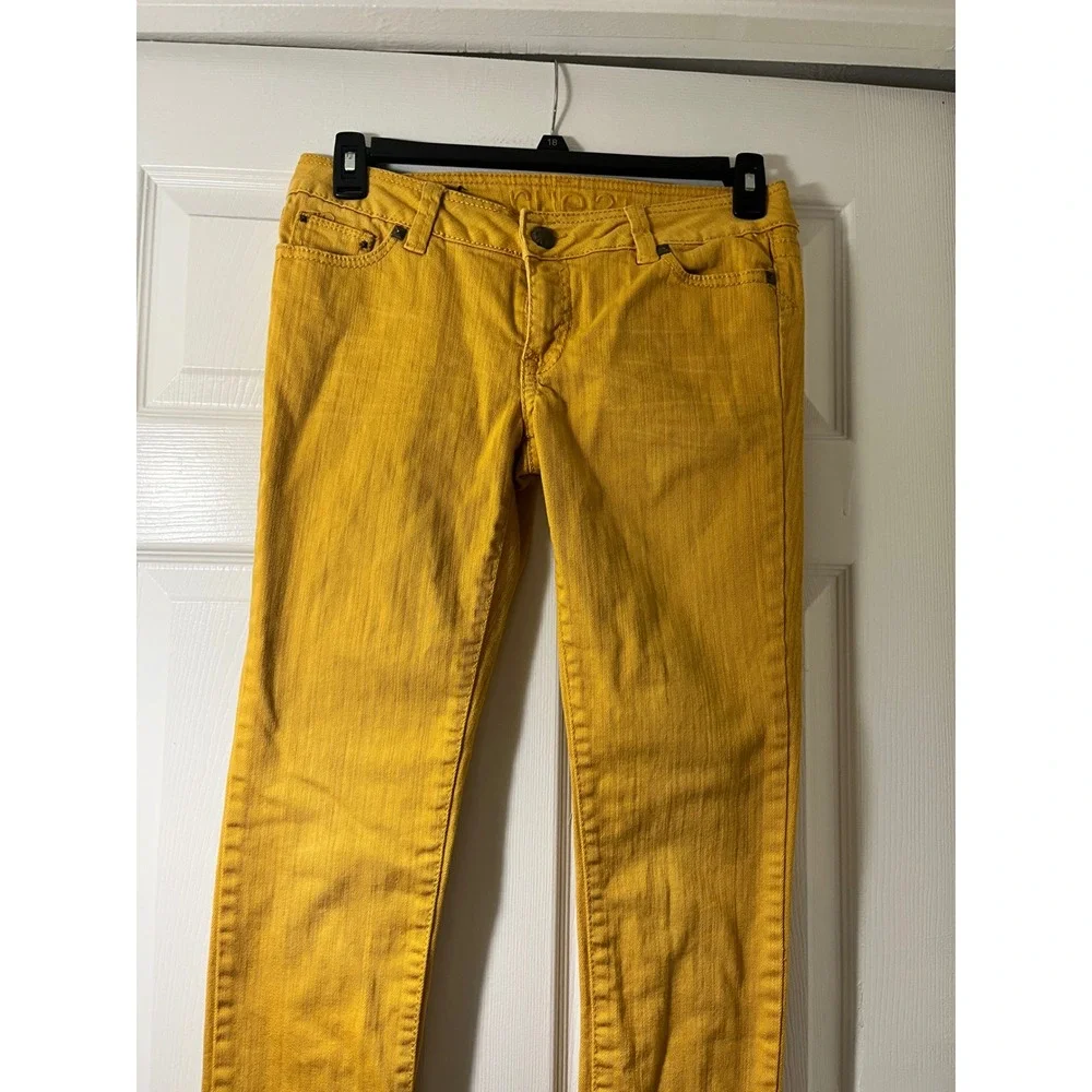 RUE21 Womens Mustard Yellow Skinny‎ Jeans Low Rise Size 7/8R Cotton Blend